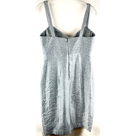 Adrianna Papell Dress Size 6 Silver Metallic Lining Herve Leger Style - Picture 3 of 7